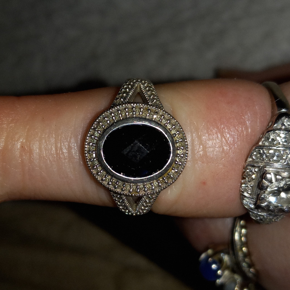 Elegant Black CZ, White CZ's Sterling Silver R
